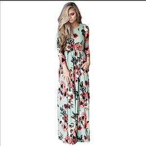 New floral maxi dress with pockets XXL 2X